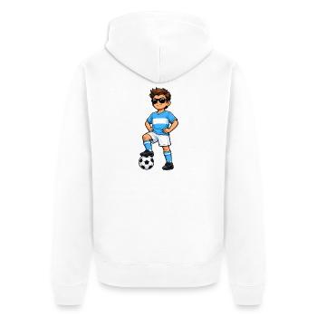 Soccer Boy Argentina Fan Argentine Flag - Unisex Premium Organic Zip Hoodie - white - Back - Thijin (182cm)