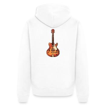 Vintage Electric Guitar Illustration - Unisex Premium Organic Zip Hoodie - white - Back - Thijin (182cm)