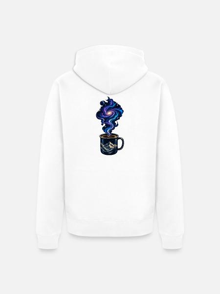Galaktischer Kaffee - Unisex Premium Bio Zip Hoodie - Weiß