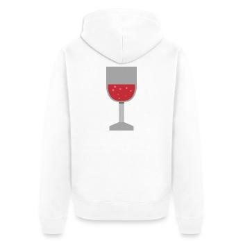 Weinglas - Unisex Premium Bio Zip Hoodie - Weiß - Hinten - Thijin (182cm)