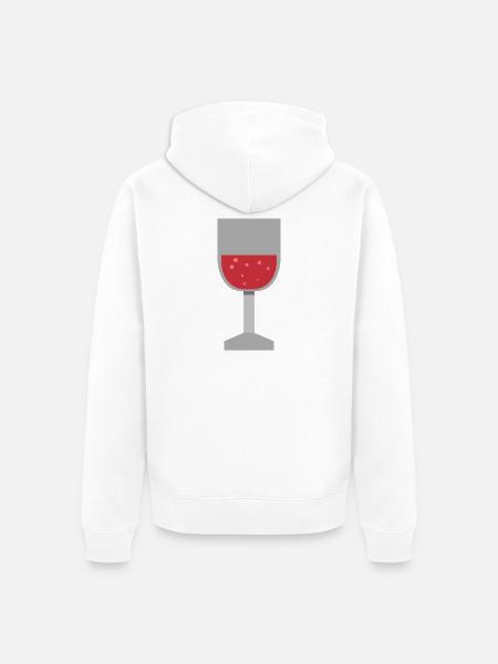 Weinglas - Unisex Premium Bio Zip Hoodie - Weiß