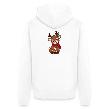 Süßes Weihnachtsrentier – Rentier Weihnachten - Unisex Premium Bio Zip Hoodie - Weiß - Hinten - Thijin (182cm)