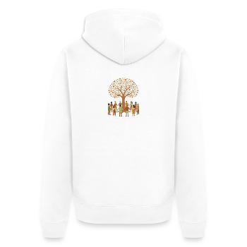 Make your life meaningful - Unisex Premium Bio Zip Hoodie - Weiß - Hinten - Thijin (182cm)