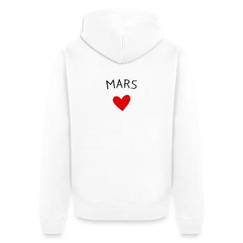 Future maman Mars – Bébé en route ❤️ - Veste à capuche bio Premium Unisexe - blanc - Dos - Thijin (182cm)