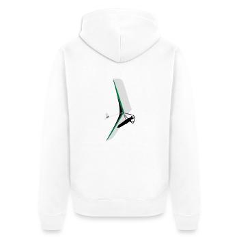 Hängegleiter / Hangglider / Drachen Atos - Unisex Premium Bio Zip Hoodie - Weiß - Hinten - Thijin (182cm)