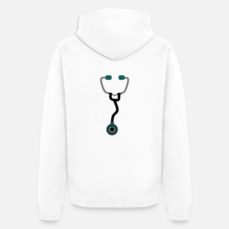 stéthoscopes - Veste à capuche bio Premium Unisexe - blanc
