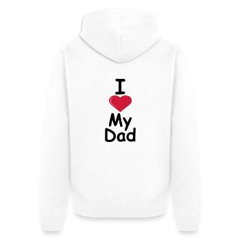 I love my dad - Unisex Premium Organic Zip Hoodie - white - Back - Thijin (182cm)