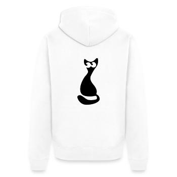 Cat - Unisex Premium Organic Zip Hoodie - white - Back - Thijin (182cm)