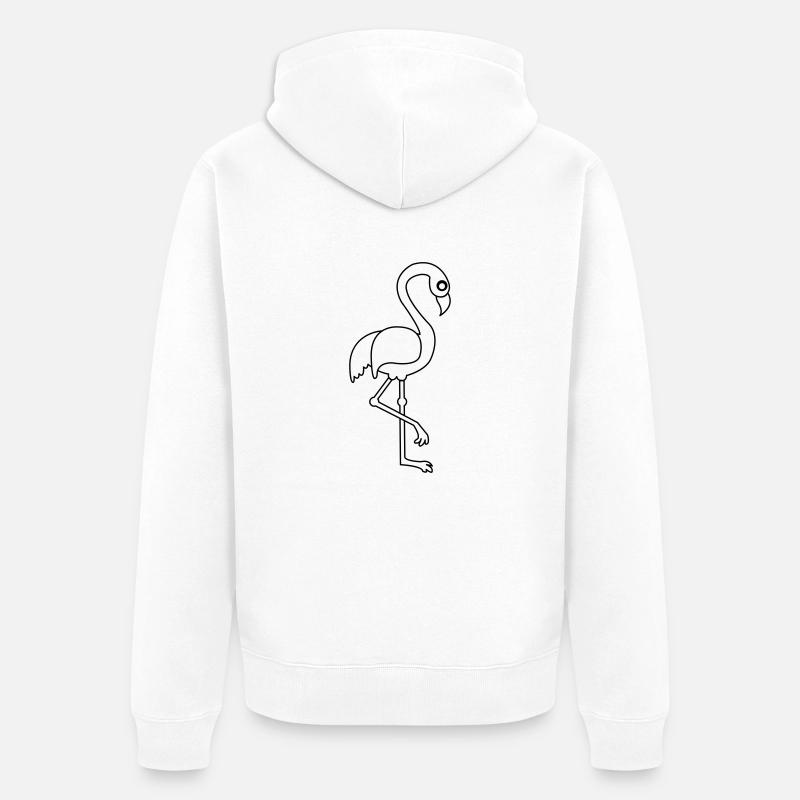 flamingo_01 - Veste à capuche bio Premium Unisexe - blanc