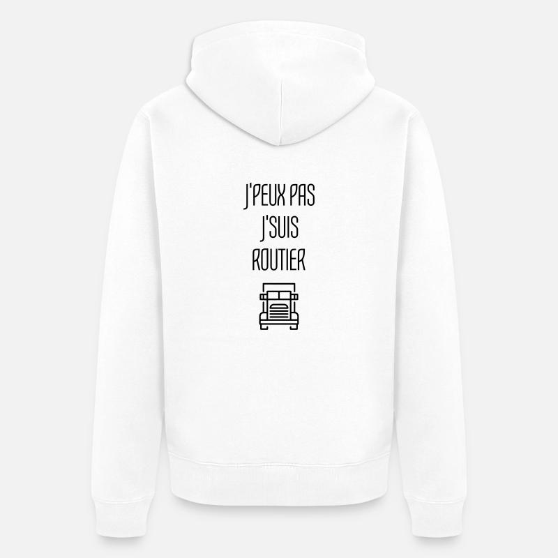 Routier / Chauffeur Poids-lourd / Camion / - Veste à capuche bio Premium Unisexe - blanc