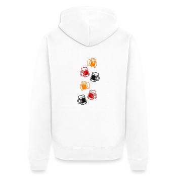 Bier Bierglas - Unisex Premium Bio Zip Hoodie - Weiß - Hinten - Thijin (182cm)