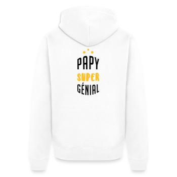 Papy Papi Grand-Père Retraite famille - Veste à capuche bio Premium Unisexe - blanc - Dos - Thijin (182cm)
