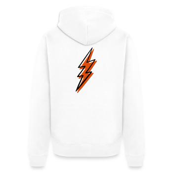 Spiralfeuer-Blitz - Unisex Premium Bio Zip Hoodie - Weiß - Hinten - Thijin (182cm)