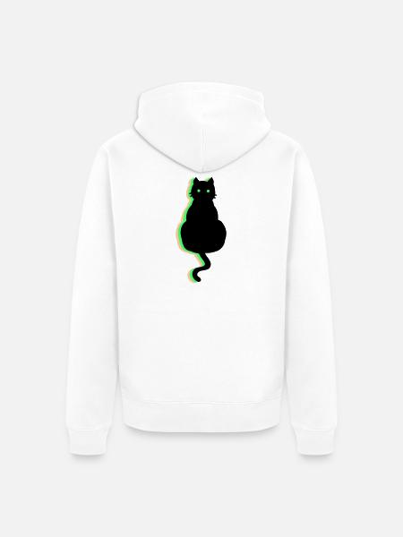 Chat néon - Veste à capuche bio Premium Unisexe - blanc