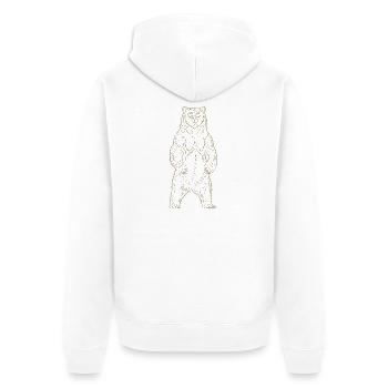 Minimalistische Bär Silhouette Freiheit Nationalpa - Unisex Premium Bio Zip Hoodie - Weiß - Hinten - Thijin (182cm)