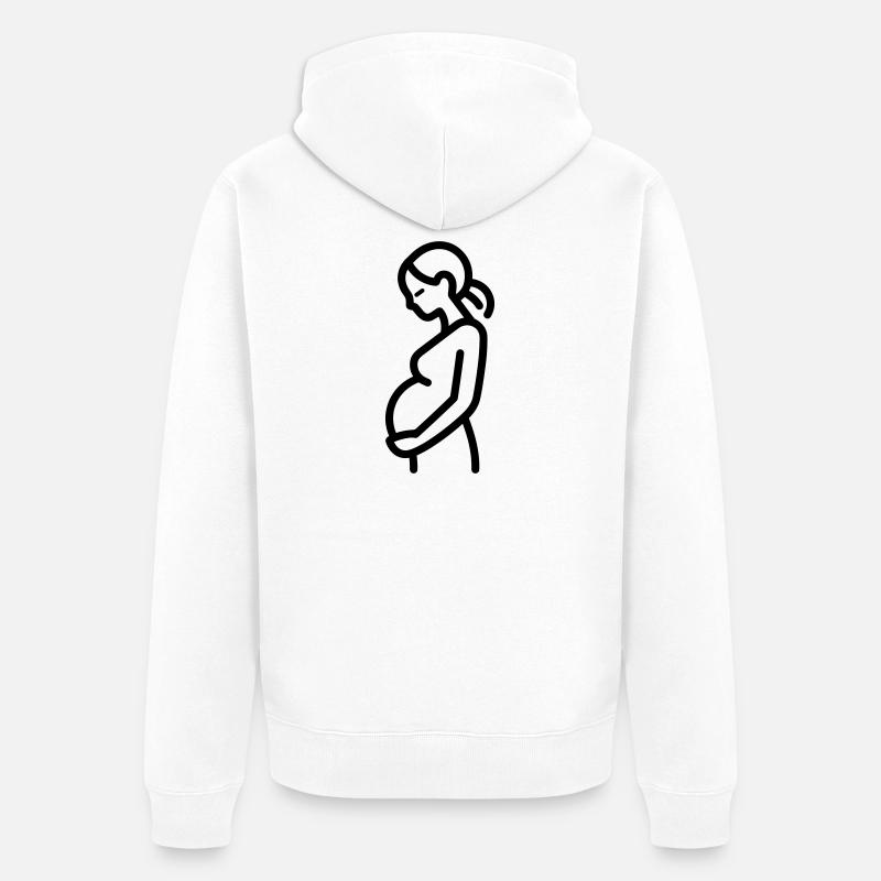 femme enceinte - Veste à capuche bio Premium Unisexe - blanc