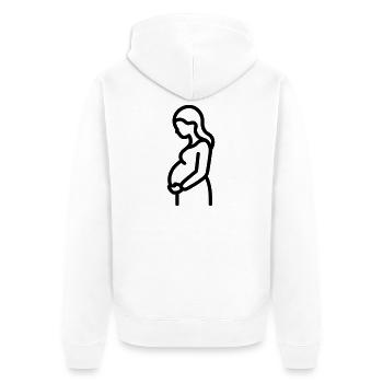 grossesse - Veste à capuche bio Premium Unisexe - blanc - Dos - Thijin (182cm)