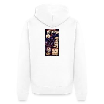 Skorpion - Loyal, tiefgründig und verschwiegen - Unisex Premium Bio Zip Hoodie - Weiß - Hinten - Thijin (182cm)