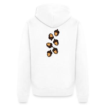 Eichel Herbst - Unisex Premium Bio Zip Hoodie - Weiß - Hinten - Thijin (182cm)