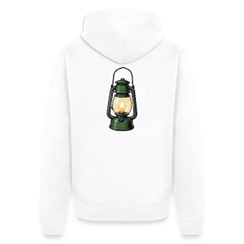 lampe - Unisex Premium Bio Zip Hoodie - Weiß - Hinten - Thijin (182cm)