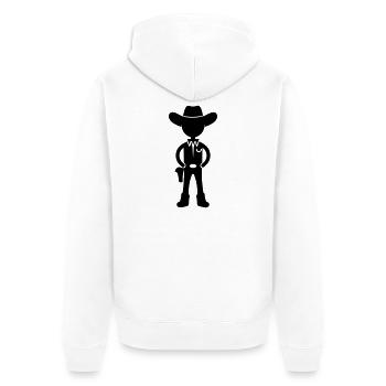 Cowboy - Unisex Premium Bio Zip Hoodie - Weiß - Hinten - Thijin (182cm)