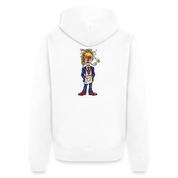 Chaos-Künstler im Farbenzauber - Unisex Premium Bio Zip Hoodie - Weiß - Hinten - Thijin (182cm)