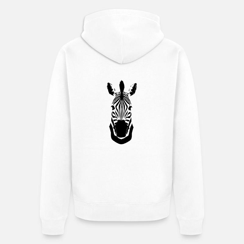 Zebra - Unisex Premium Bio Zip Hoodie - Weiß