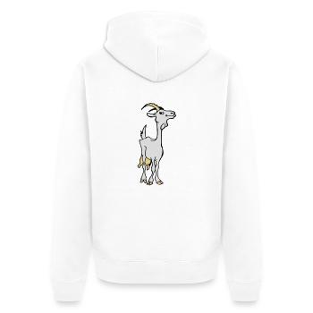 Chèvre - Veste à capuche bio Premium Unisexe - blanc - Dos - Thijin (182cm)