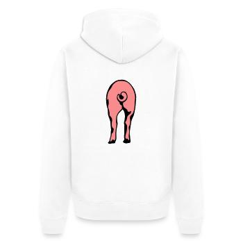 pig pig ass ass 8 - Unisex Premium Organic Zip Hoodie - white - Back - Thijin (182cm)