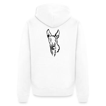 Tête Podenco - Veste à capuche bio Premium Unisexe - blanc - Dos - Thijin (182cm)