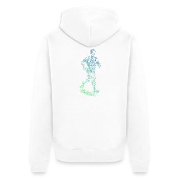 In a nutshell: Running - Unisex Premium Organic Zip Hoodie - white - Back - Thijin (182cm)