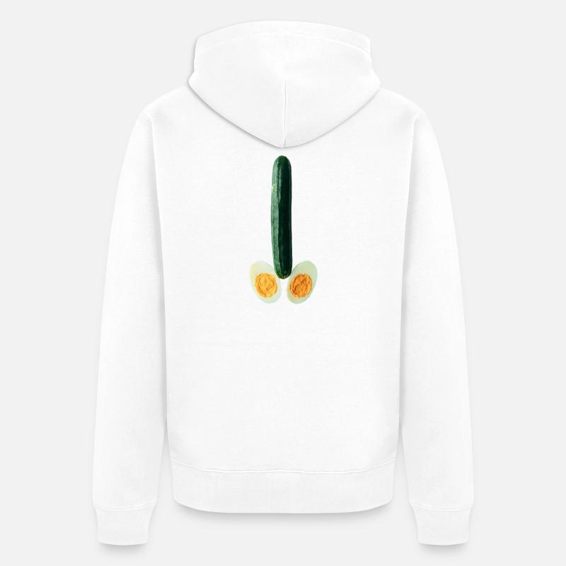 Concombre avec œuf - Veste à capuche bio Premium Unisexe - blanc
