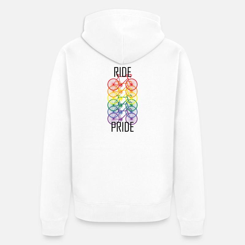 PRIDE Conception de vélos - Veste à capuche bio Premium Unisexe - blanc