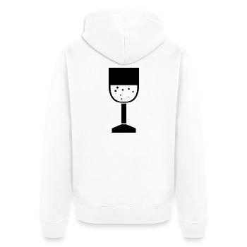 Weinglas - Unisex Premium Bio Zip Hoodie - Weiß - Hinten - Thijin (182cm)
