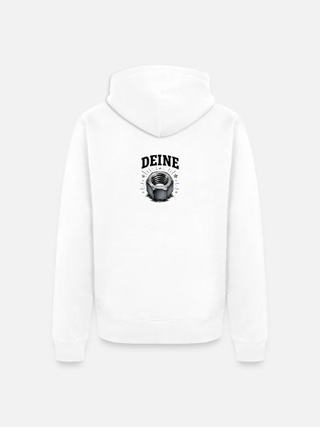 Industrieller Sechskantnut mit Sternen - Unisex Premium Bio Zip Hoodie - Weiß