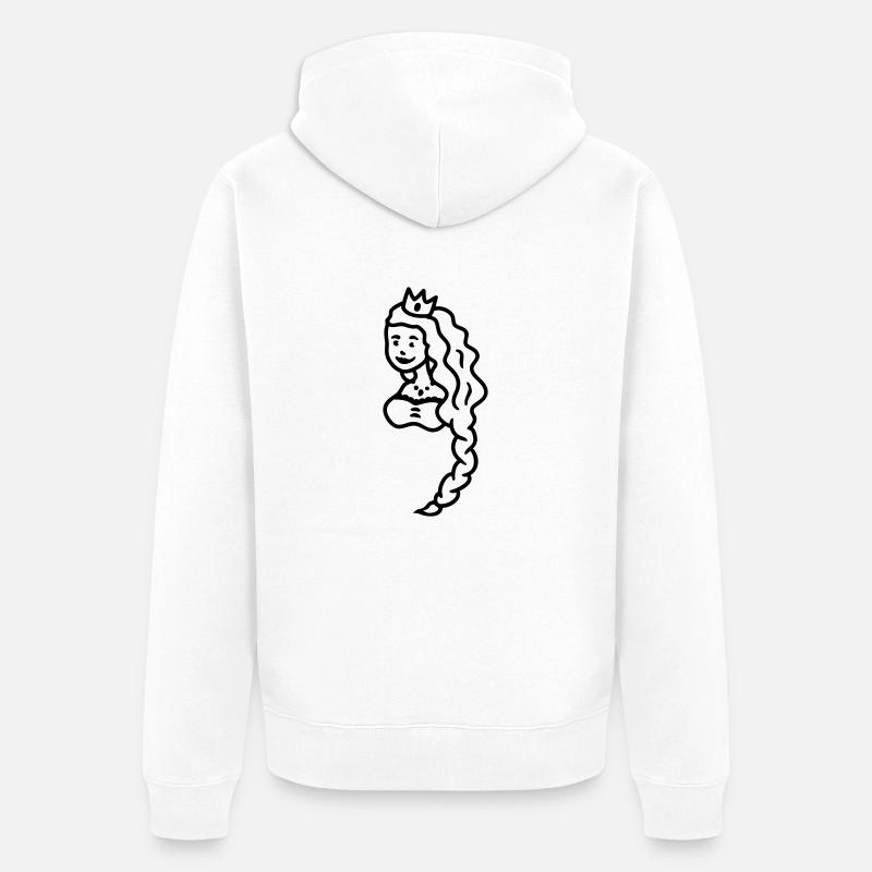 cheveux de princesse - ligne - Veste à capuche bio Premium Unisexe - blanc