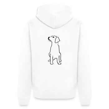 Hund - Unisex Premium Bio Zip Hoodie - Weiß - Hinten - Thijin (182cm)