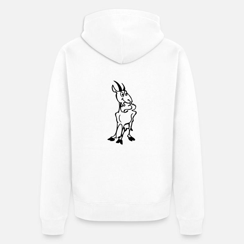 Chèvre - Veste à capuche bio Premium Unisexe - blanc