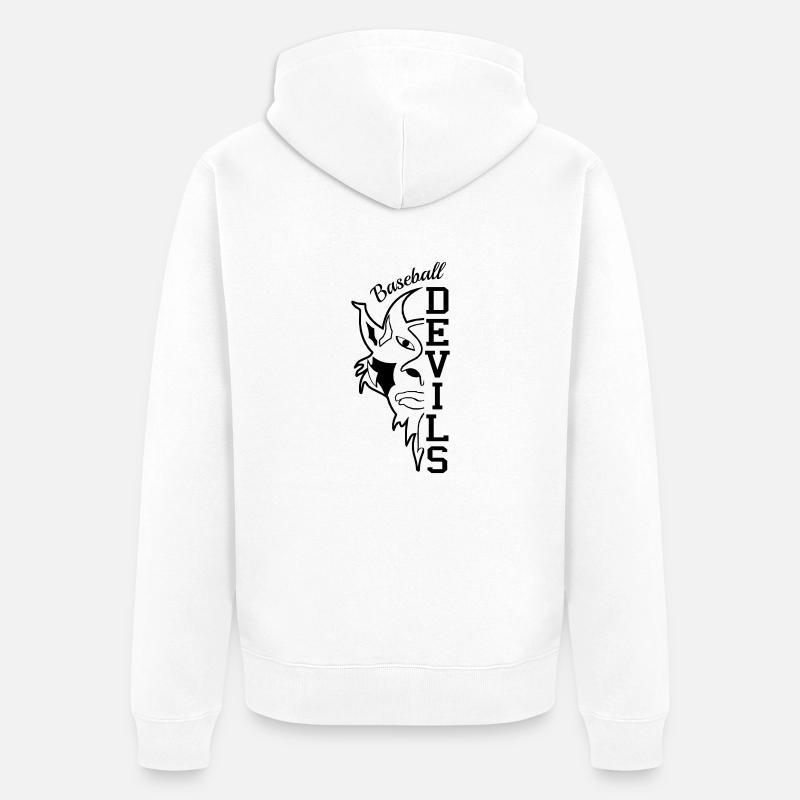 Devils Kontur - Unisex Premium Bio Zip Hoodie - Weiß