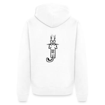 scratching kitty - cat - cats - - Unisex Premium Organic Zip Hoodie - white - Back - Thijin (182cm)
