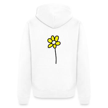 Blümchen - V2 - Unisex Premium Bio Zip Hoodie - Weiß - Hinten - Thijin (182cm)
