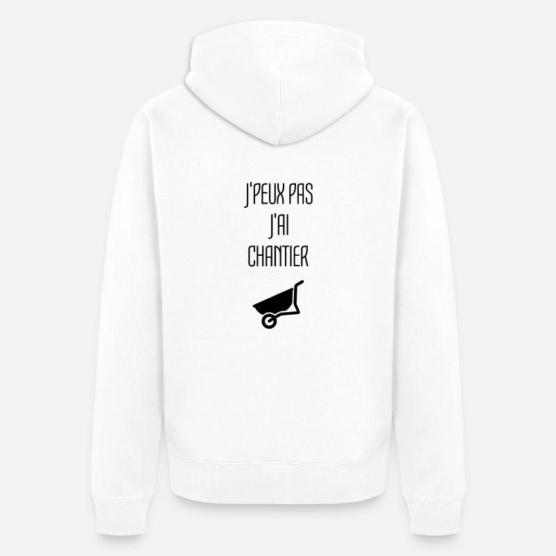 Chantier Construction Maçon Ciment Construire - Veste à capuche bio Premium Unisexe - blanc
