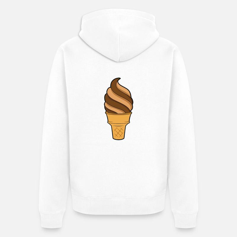 Softeis Eiscreme - Unisex Premium Bio Zip Hoodie - Weiß
