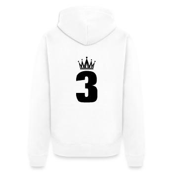3 - Unisex Premium Bio Zip Hoodie - Weiß - Hinten - Thijin (182cm)