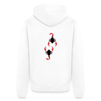 scorpion - Unisex Premium Organic Zip Hoodie - white - Back - Thijin (182cm)