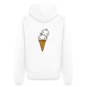 Oiseaux Cream Waffle Cream Scoops Cream Cornet - Veste à capuche bio Premium Unisexe - blanc - Dos - Thijin (182cm)