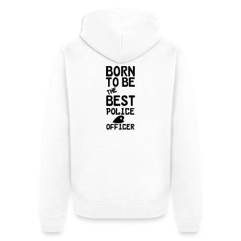 Polizei Polizist Beruf Spruch Geschenk - Unisex Premium Bio Zip Hoodie - Weiß - Hinten - Thijin (182cm)