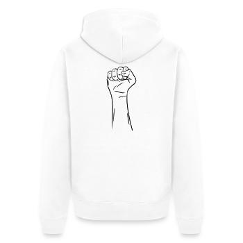 Hand Faust 2 / Faust / Kampf / Protest - Unisex Premium Bio Zip Hoodie - Weiß - Hinten - Thijin (182cm)
