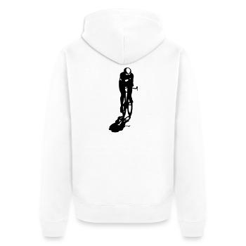 Rennrad  - Unisex Premium Bio Zip Hoodie - Weiß - Hinten - Thijin (182cm)