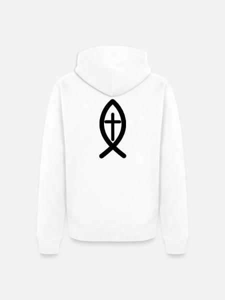 Jesus symbol - Unisex Premium Organic Zip Hoodie - white